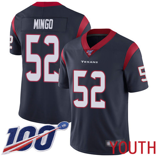 Houston Texans Limited Navy Blue Youth Barkevious Mingo Home Jersey NFL Football #52 100th Season Vapor Untouchable